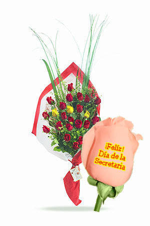 Ramo de Rosas con 3 Personalizadas 