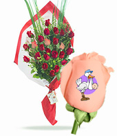 Ramo de 12 Rosas para Nacimiento Unisex 